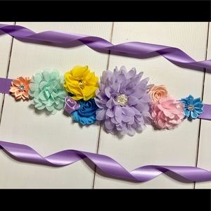 Rainbow Pastel Maternity Sash Belt/Pregnancy Sash